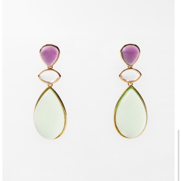 TEARDROP DROP EARRINGS GOLDEN - Picture 2 of 5